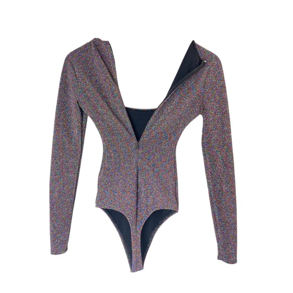 SHOW ME YOUR MUMU Unreal Bodysuit in Rainbow Shimmy  Shine Size S - Picture 5 of 7